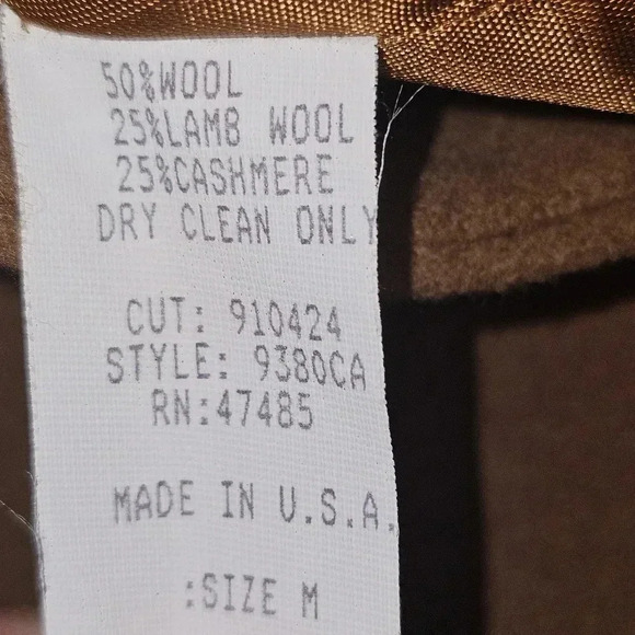 VTG Philippe Adec Lamb Wool Blend Blazer Caramel Brown SZ M USA - Picture 11 of 11